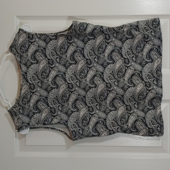 Croft & Barrow Stretch Blue Tan Paisley Active Tank Top Undershirt Size L - Picture 3 of 6